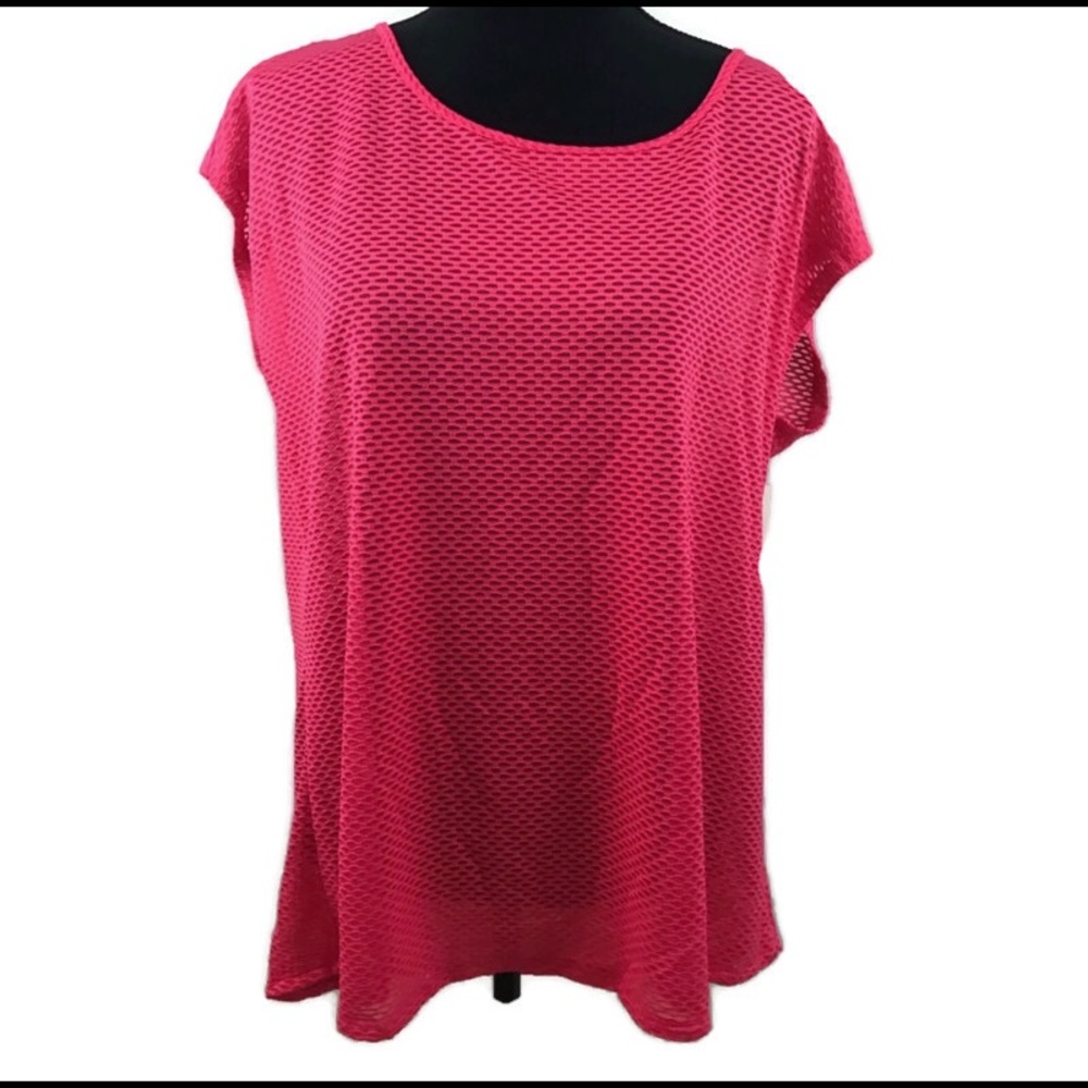 Workout Top Shirt 0X Plus X-Large Coral Athleisure Fitness Zelos New With Tags